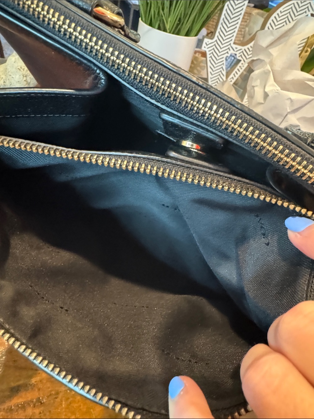 Coach Black Patchwork Leather & Suede Satchel - Picture 16 of 16